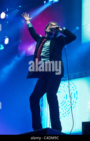 Pulp joue le Isle of Wight Festival 2011, Newport le 11 juin 2011. Les personnes sur la photo : Jarvis Cocker. Photo par Julie Edwards Banque D'Images