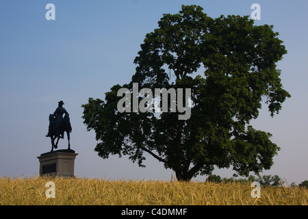 Statue équestre du général de l'Union au Séminaire de bataille Guerre civile Ridge près de Gettysburg, Pennsylvanie, USA Banque D'Images