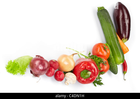 Légumes frais sur le fond blanc Banque D'Images