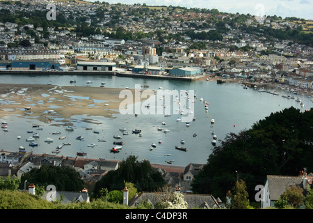 Regardant vers le bas sur l'eau salée entre Shaldon Teignmouth & Banque D'Images