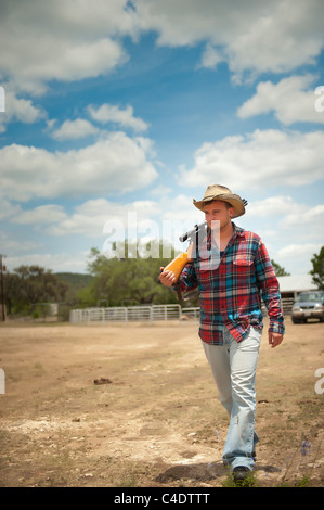 Cowboy ranch avec arme à feu Banque D'Images