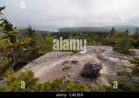 Une vue de la piste de montagne Gorham dans l'Acadia National Park de Mount Desert Island, Maine, USA. Banque D'Images