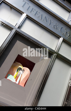 Tiffany&Co vente dans Sloane Street, Londres. Banque D'Images