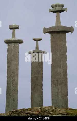 La Norvège Rogaland Stavanger monument trois épées Banque D'Images