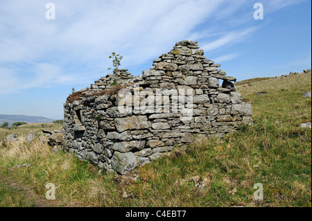 Chalet de montagne en pierre ancienne ruine Banque D'Images