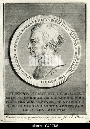 Portrait d'Etienne Picart (b Paris, 21 Oct 1632 ; d'Amsterdam, 12 Nov 1721). Graveur et éditeur d'impression. Banque D'Images
