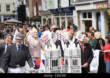 Grand lit de Knaresborough Race 2011 North Yorkshire Knaresborough Banque D'Images