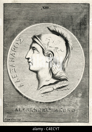Portrait classique d'Alexandre le Grand. Alexandre III de Macédoine (356 à 323 avant JC), communément connu sous le nom de Alexandre le Grand, Banque D'Images