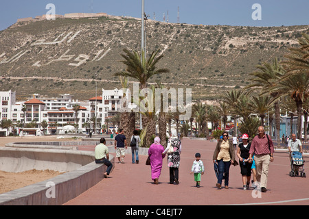 La Corniche, Agadir, Maroc Banque D'Images