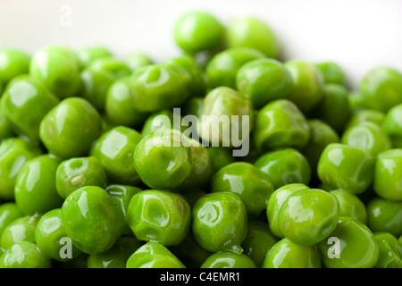 Pois verts frais lavés avec de l'eau Banque D'Images