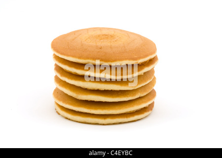 Pile de crêpes isolated on white Banque D'Images