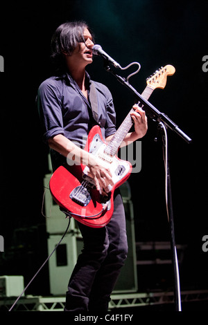 Les membres du groupe placebo sur le concert à Budapest, Hongrie, 2010.09.15 Banque D'Images