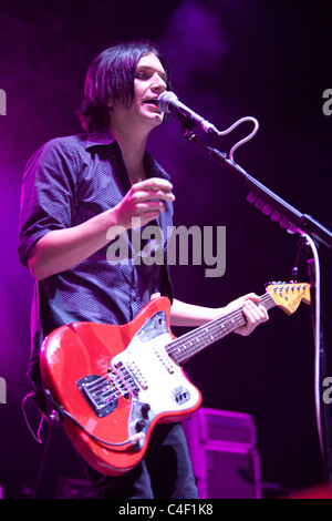 Les membres du groupe placebo sur le concert à Budapest, Hongrie, 2010.09.15 Banque D'Images