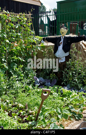 Reproduction d'une petite cuisine jardin de guerre à une gare dans le Hampshire démontrant Dig for Victory. Banque D'Images