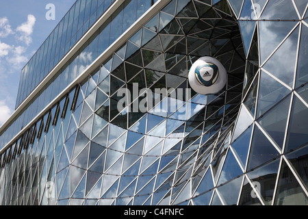 La publicité pour la Coupe du Monde FIFA Femme Allemagne 2011 avec Birgit Prinz au centre-ville de Francfort, Allemagne (26 juin - 17 Juillet) Banque D'Images