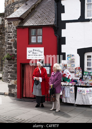 La plus petite maison en Grande-Bretagne. Quayside, Conwy, au nord du Pays de Galles Banque D'Images