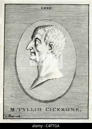 Portrait classique de Marcus Tullius Cicero 106 avant J.-C. à 43 av. J.-C. Un philosophe romain, homme d'État, théoricien politique, avocat Banque D'Images