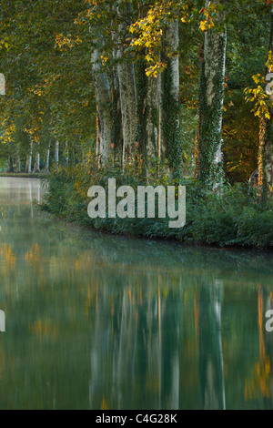 Le Canal du Midi Castelnaudary, Aude nr, Midi-Pyrénées, France Banque D'Images