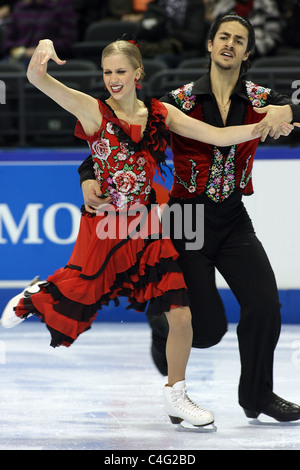 Kaitlyn Weaver et Andrew Poje participer à la BMO - Patinage Canada 2010 championnats nationaux à London, Ontario, Canada. Banque D'Images