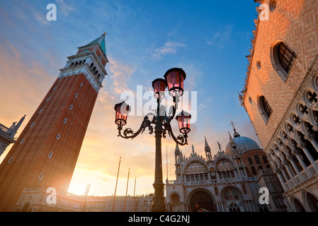 Piazza San Marco, Venise au coucher du soleil Banque D'Images