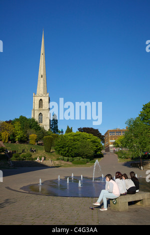 Flèche de l'église en ruine de St Andrews, Worcester, Worcestershire, Angleterre, Royaume-Uni, Royaume-Uni, GO, Grande Bretagne Banque D'Images