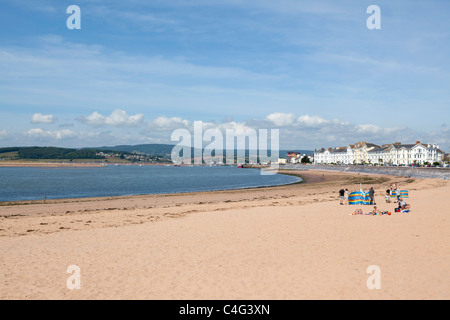 Voir l'estuaire de la plage et à Exmouth devon uk Banque D'Images