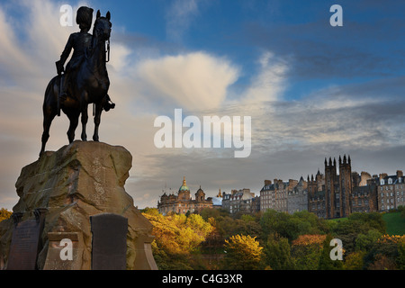 Mémorial des Royal Scots Greys, Princess Street, Édimbourg, Écosse Banque D'Images