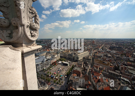 Timbre cathédrale tour Anvers Belgique Banque D'Images