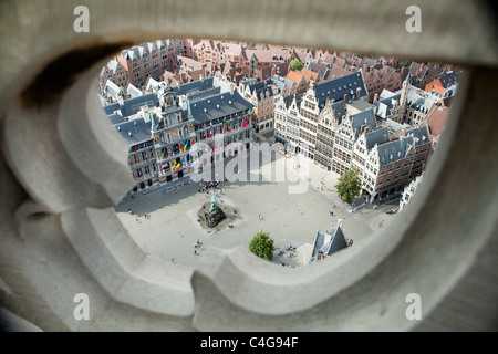 Timbre cathédrale tour Anvers Belgique Banque D'Images