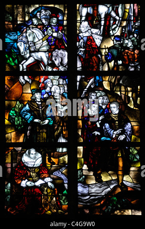 Delft, Pays-Bas. Niewe Kerk ('nouvelle église" - 1396-1496, le vitrail gothique) Banque D'Images