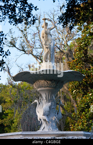 Fontaine dans Forsyth Park, Savannah, Géorgie Banque D'Images