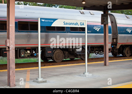 La gare ferroviaire Amtrak à Savannah, Géorgie Banque D'Images