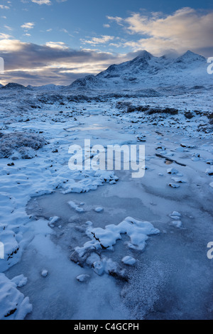 Glen Sligachan & les Cuillin en hiver, l'île de Skye, Écosse Banque D'Images