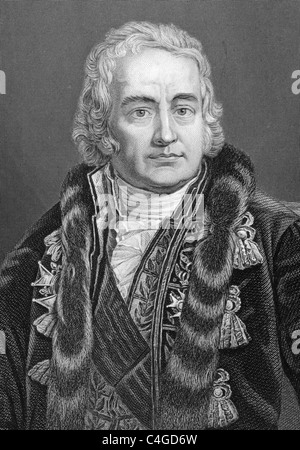 Claude Jean-Antoine Chaptal, comte de Chanteloup (1756-1832) sur gravure de 1800. Le chimiste français et homme d'État. Banque D'Images