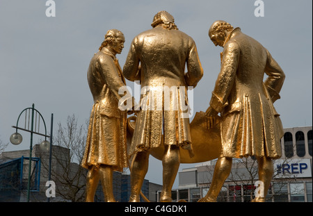 Des statues dans le centre-ville de Birmingham Banque D'Images