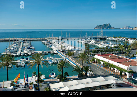 Aperçu de port, Moraira, Costa Blanca, Espagne Banque D'Images