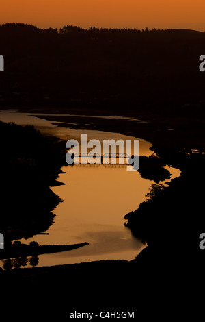 Simola Golf Resort au coucher du soleil, Knysna, Afrique du Sud Banque D'Images