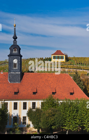 Schloss und Kirche, Seusslitz Sachsen | Palace et Église Seusslitz Banque D'Images