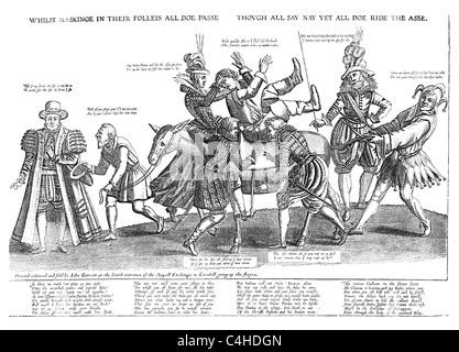 La Nation et de ses gouverneurs séditieux satirique de 1603 ; Impression ; noir et blanc Illustration ; Banque D'Images