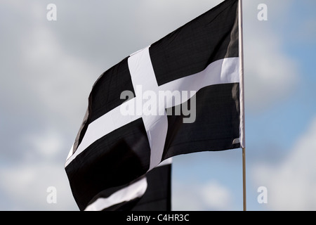 Fabriqué en Chine Drapeau noir & blanc   Cornwall drapeau national. Banque D'Images