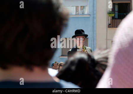 L'interprète, les Slampampers, Festival de San Isidro, Plaza de la Corrala Lavapies, Madrid, en Espagne Banque D'Images