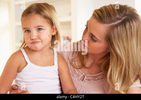 Portrait enfant malade Banque D'Images