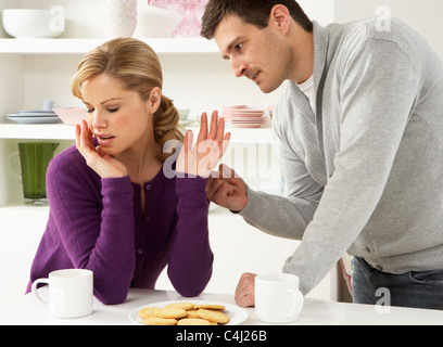 Couple Having Argument At Home Banque D'Images