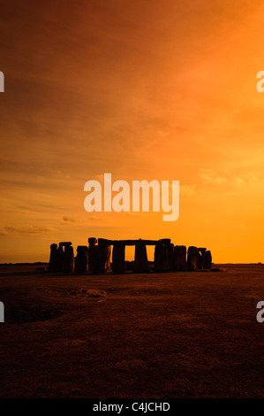 Stonehenge au coucher du soleil Banque D'Images