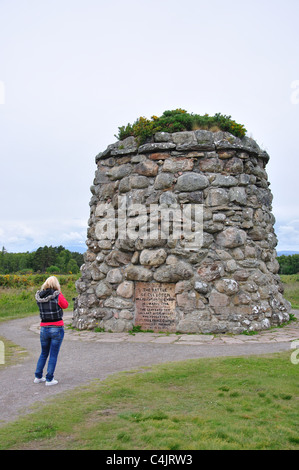 Memorial cairn sur Culloden Moor (site de la bataille de Culloden), Highland, Écosse, Royaume-Uni Banque D'Images