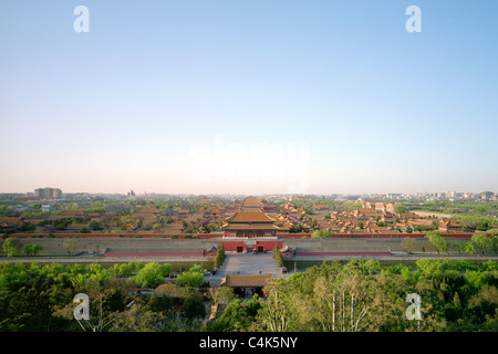 Palais impérial de Beijing, vu de la Colline de Charbon Banque D'Images