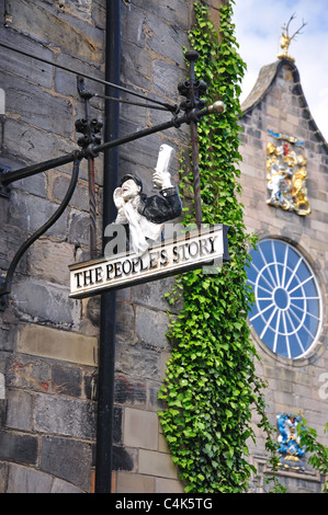 Le People's Story Museum signe, Canongate, Vieille Ville, Edinburgh, Lothian, Ecosse, Royaume-Uni Banque D'Images