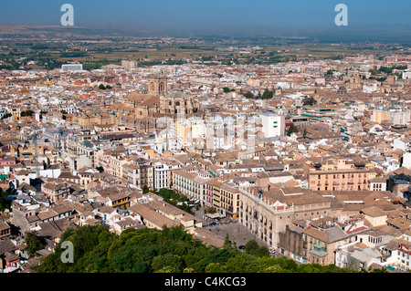 Vue du mur Palacios Nazaries, Alhambra, Site du patrimoine mondial de l'UNESCO, Grenade, Andalousie, Espagne, Europe Banque D'Images