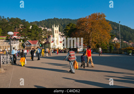 Église Saint Micheals, Shimla, au nord-ouest de l'Himalaya, l'Himachal Pradesh, Inde, Asie, Banque D'Images