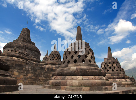 Borobudur temple près de Yogyakarta sur l'île de Java, Indonésie Banque D'Images